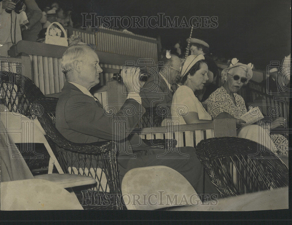 1949 Press Photo director Post Paddock Club John S. Knight clubhouse lunch party - Historic Images