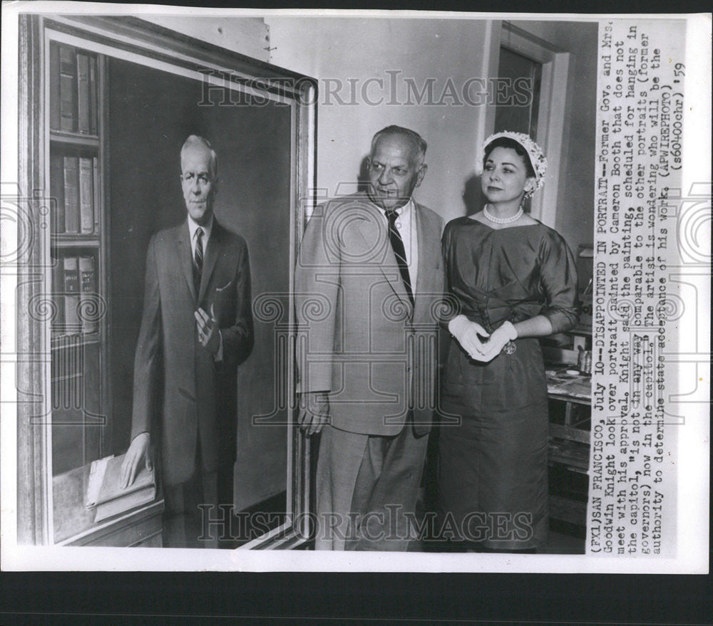 1959 Press Photo United States California Governor Goodwin Knight &amp; Wife - Historic Images