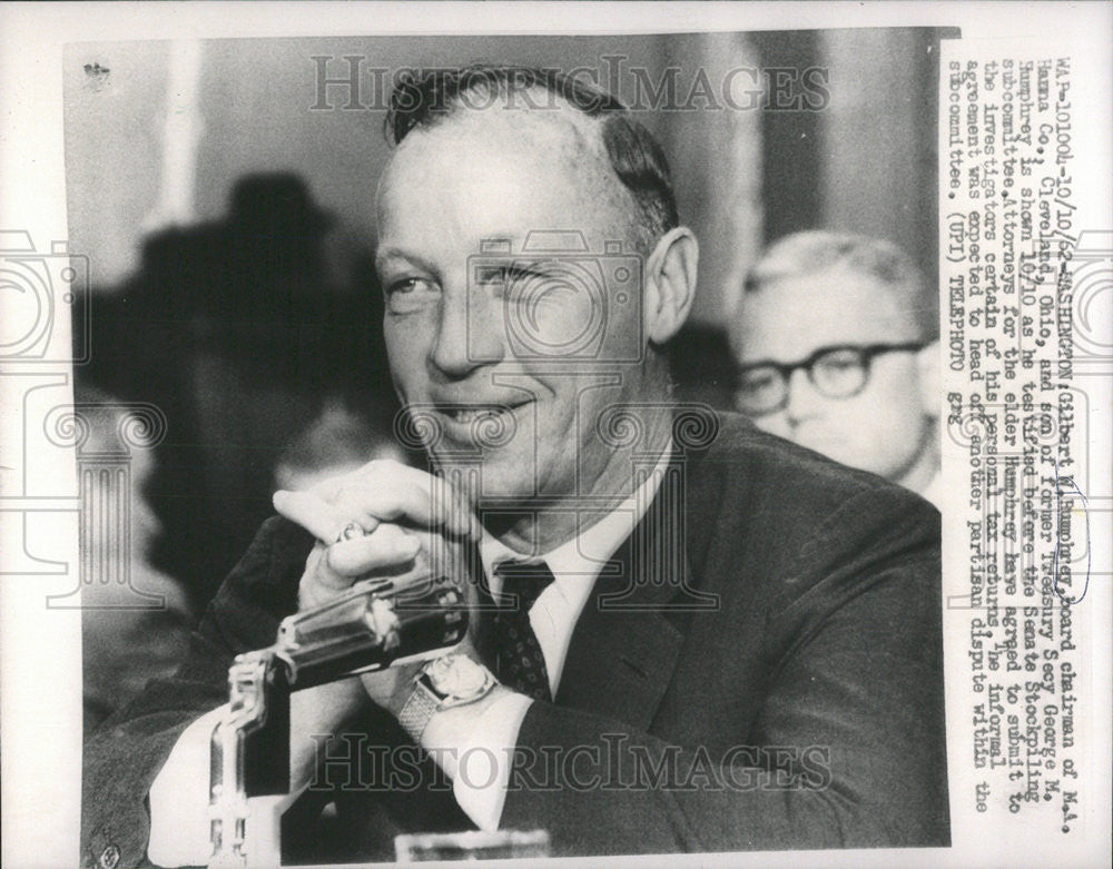 1962 Press Photo Gilbert W. Humphrey American Businessman - Historic Images