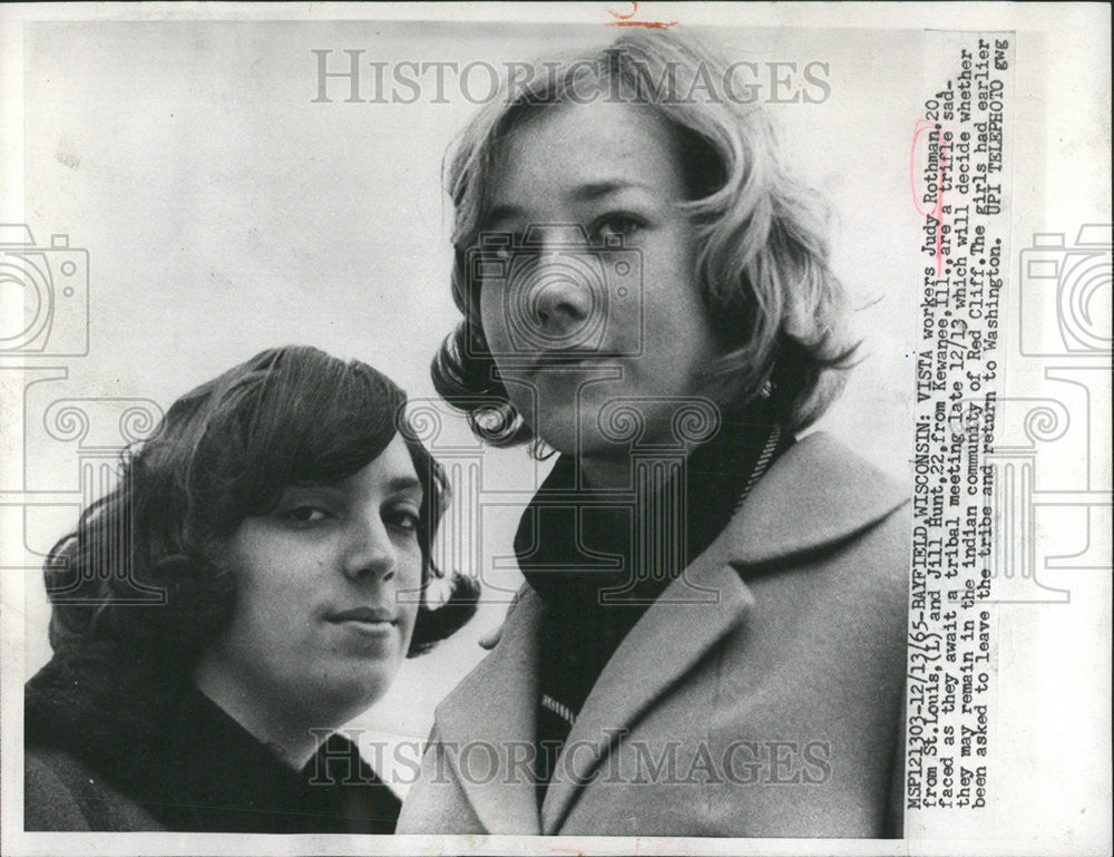 1965 Press Photo Judy Rothman Jill Hunt VISTA Workers - Historic Images