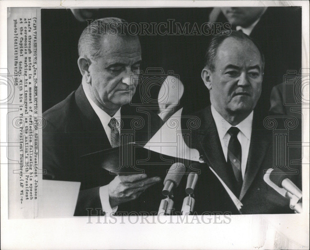 1965 Press Photo United States Vice President Hubert Humphrey - Historic Images