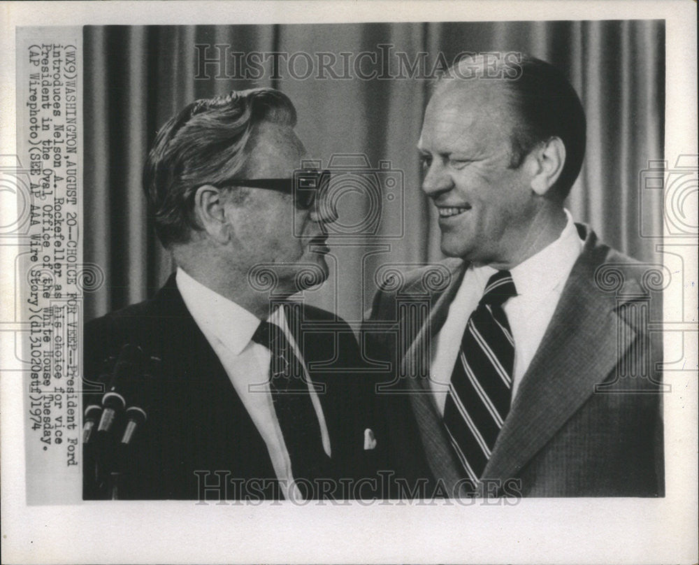 1974 Press Photo Gerald Ford President White House - Historic Images