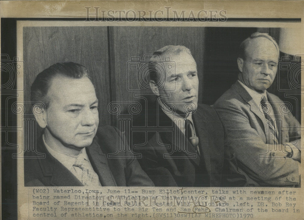 1970 Press Photo Bump Ellistt Board Regent Director Athletics University Iowa - Historic Images