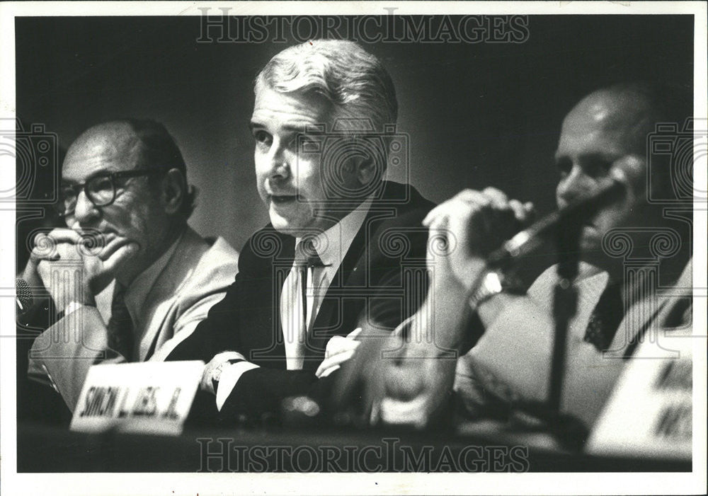 1977 Press Photo Judge Jacob Fuchsberg Simon Leis Herald Price Fahringer trial - Historic Images