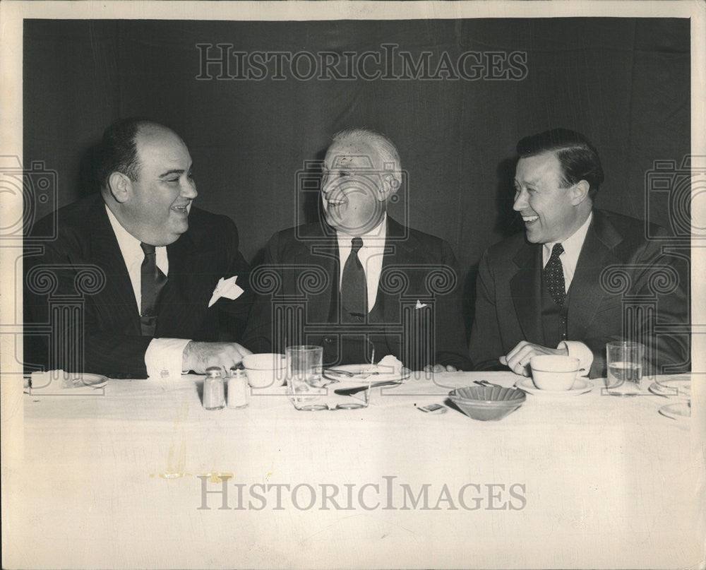 1949 Press Photo Marshall Field, Leo Lerner and Walter Ruether at ADA banquet - Historic Images