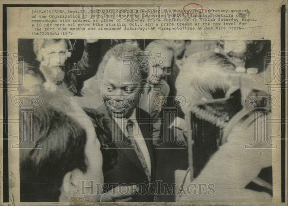 1975 Press Photo Nigeria&#39;s MQO Feyide Sec-Gen OPEC - Historic Images