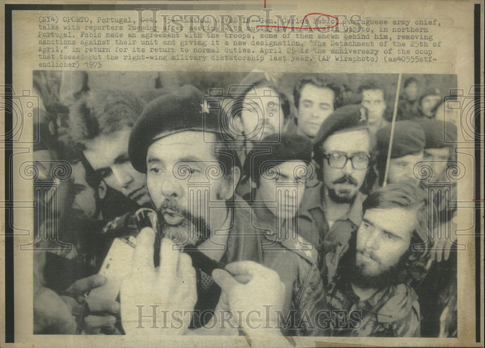 1975 Press Photo General Carlos Fabio Portugal Army Chief - Historic Images