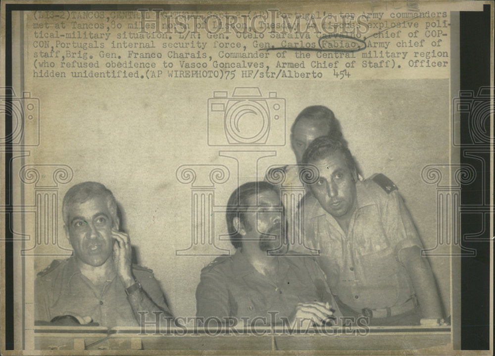 1975 Press Photo Portugal Top Army Commander Net Tancos North Lisbon Tuesday - Historic Images