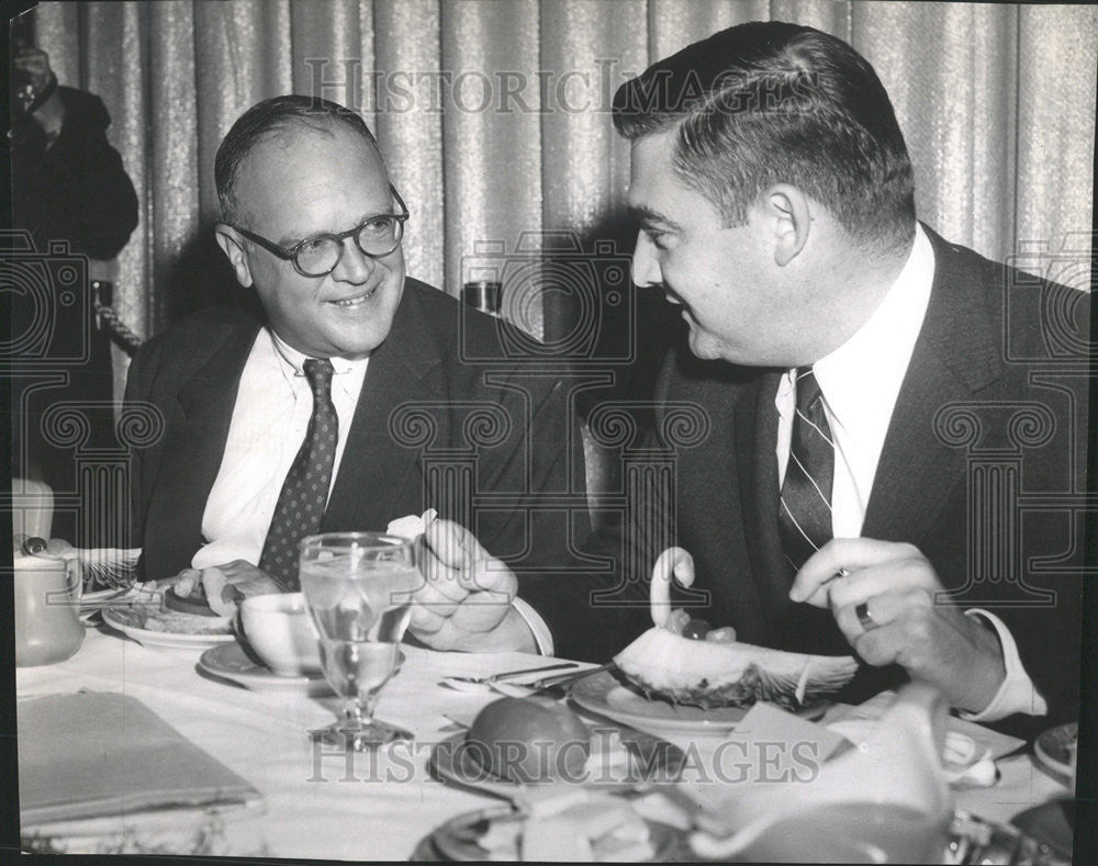 1961 Press Photo Pierre Salinger President Kennedy Marshall Field Jr Sheraton - Historic Images