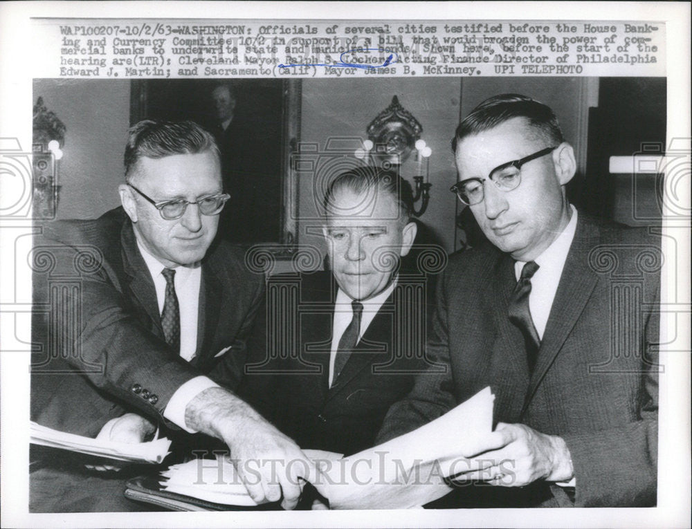 1963 Press Photo Washington Currency Committee Cleveland Ralph Locher - Historic Images