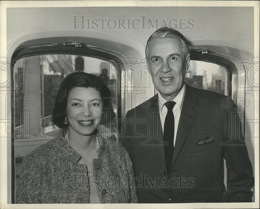 1966 Press Photo Stanley Korshak TV Cristoforo Colombo Italian Business Trip - Historic Images