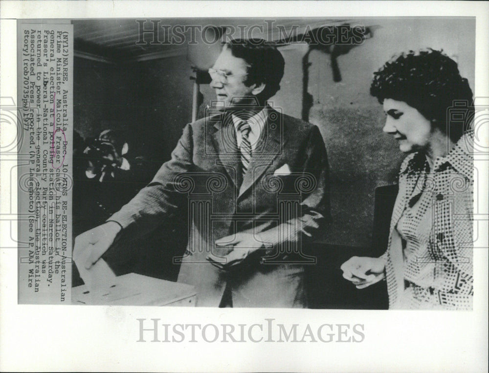 1977 Press Photo Australian Prime Minister Malcolm Fraser - Historic Images