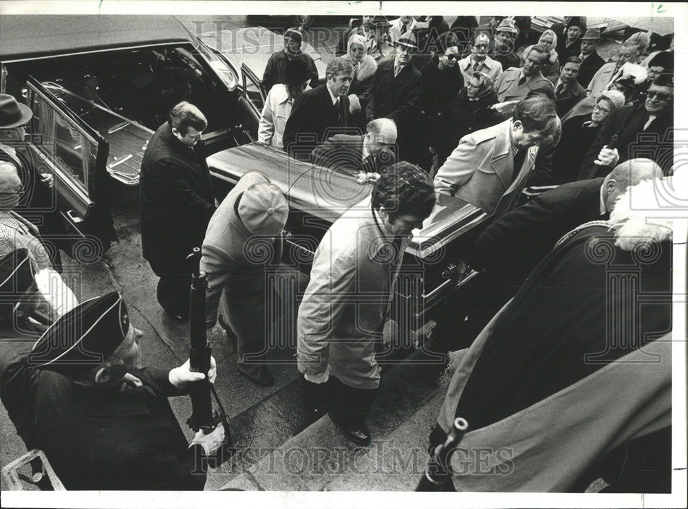 1978 Press Photo casket state Sen Norbert Kosinski St Stanislaus Kostka Church - Historic Images