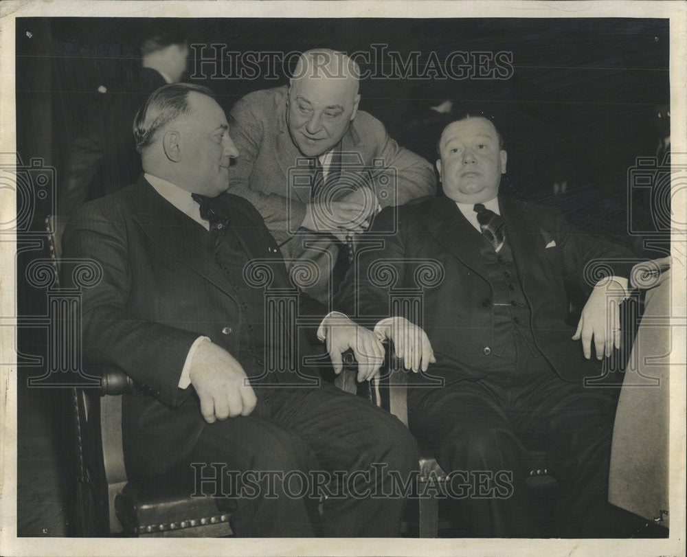 1939 Press Photo Stephen Idzikowski Atty James Burke Ald Frank Konkowski jobs - Historic Images