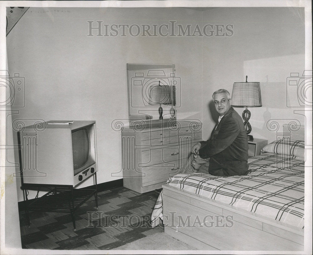 1955 Press Photo Interior of the one of the rooms of Auto Motels - Historic Images