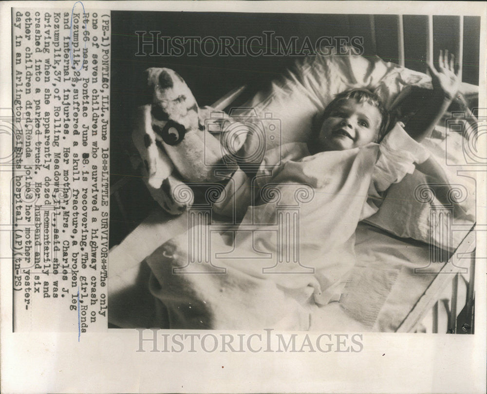 1963 Press Photo Children Survive Highway Crash Near Pontiac June Recover - Historic Images