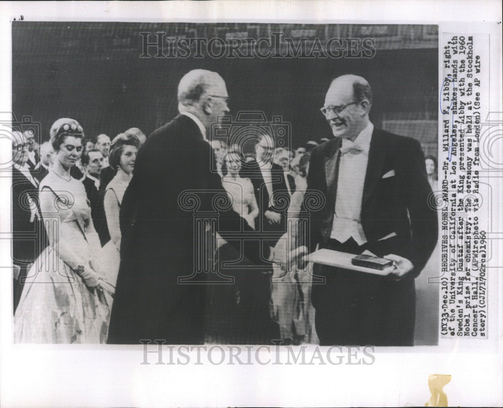 1960 Press Photo Dr Willard Libby University California Los Angeles Nobel prize - Historic Images