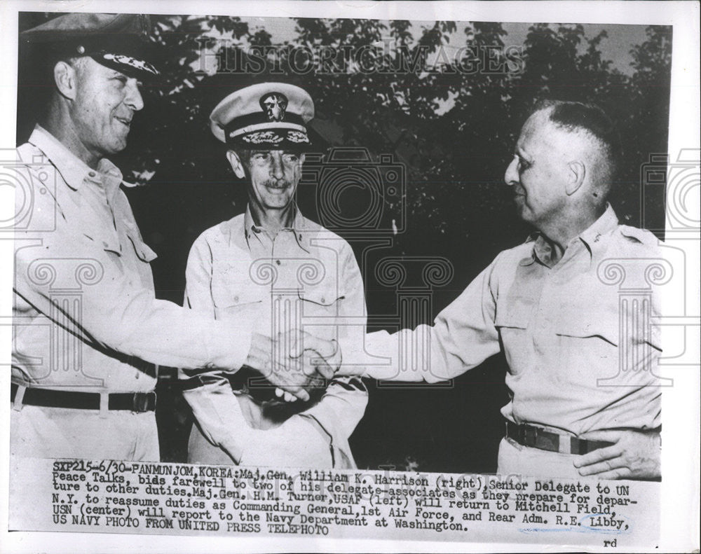 1952 Press Photo Major General William Harrison Senior Delegate UN Peace Talk - Historic Images