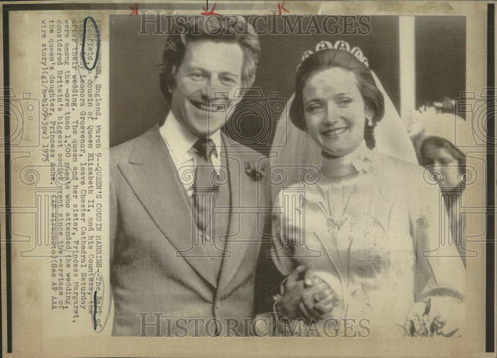 1985 Press Photo Earl Lichfield Cousin Queen Elizabeth II Leonora Grosvernor - Historic Images