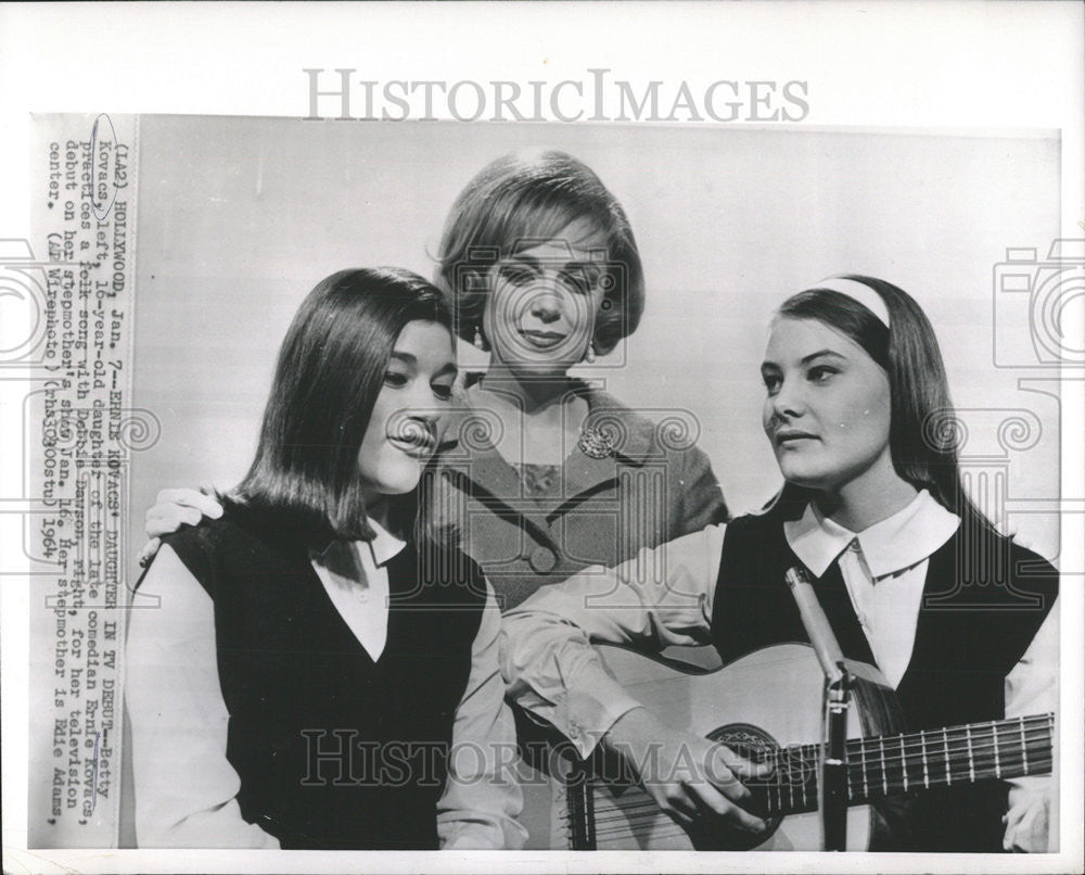 1964 Press Photo Betty Kovacs Daughter Ernie Kovacs Singer TV Debut Edie Adams - Historic Images