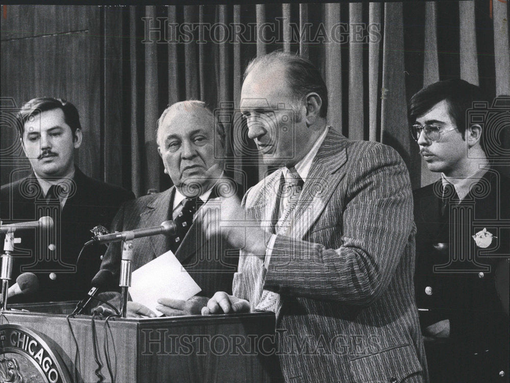 1974 Press Photo James Rochford City Hall Richard Daley Mayor Police Joseph - Historic Images