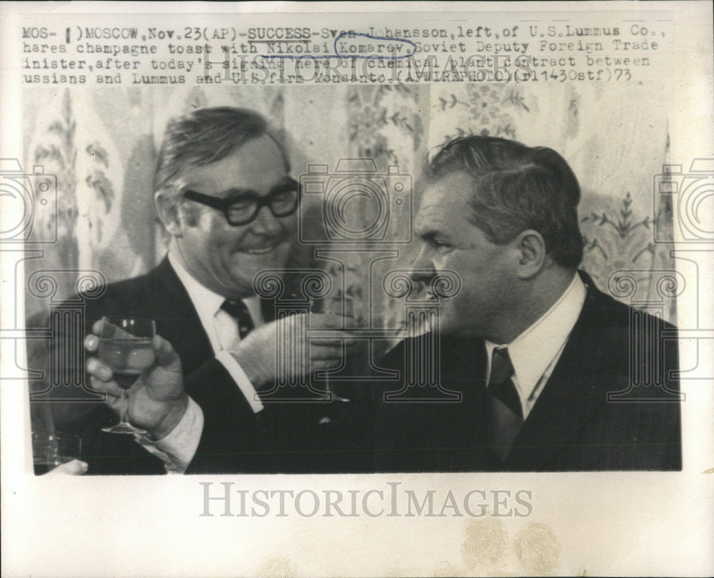 1973 Press Photo Nikolai Komarov Soviet Deputy Foreign Trade Minister - Historic Images