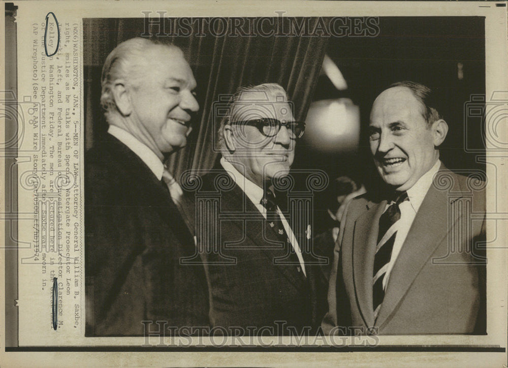 1974 Press Photo Attorney General William Saxbe Clarence Kelley investigation - Historic Images