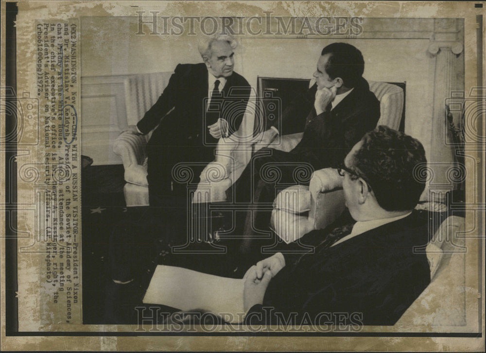 1972 Press Photo President Nixon Mistislav Keldysh Soviet Academy White House - Historic Images