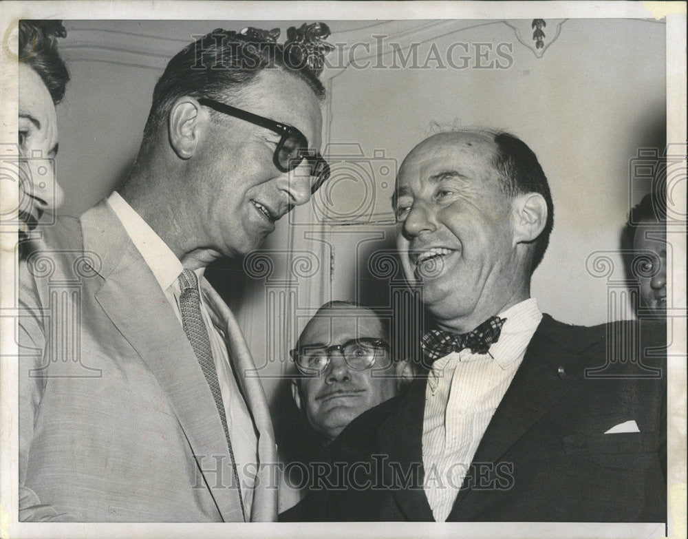 1956 Press Photo Senator Estes Kefauver Adlai Stevenson Democratic Politicians - Historic Images