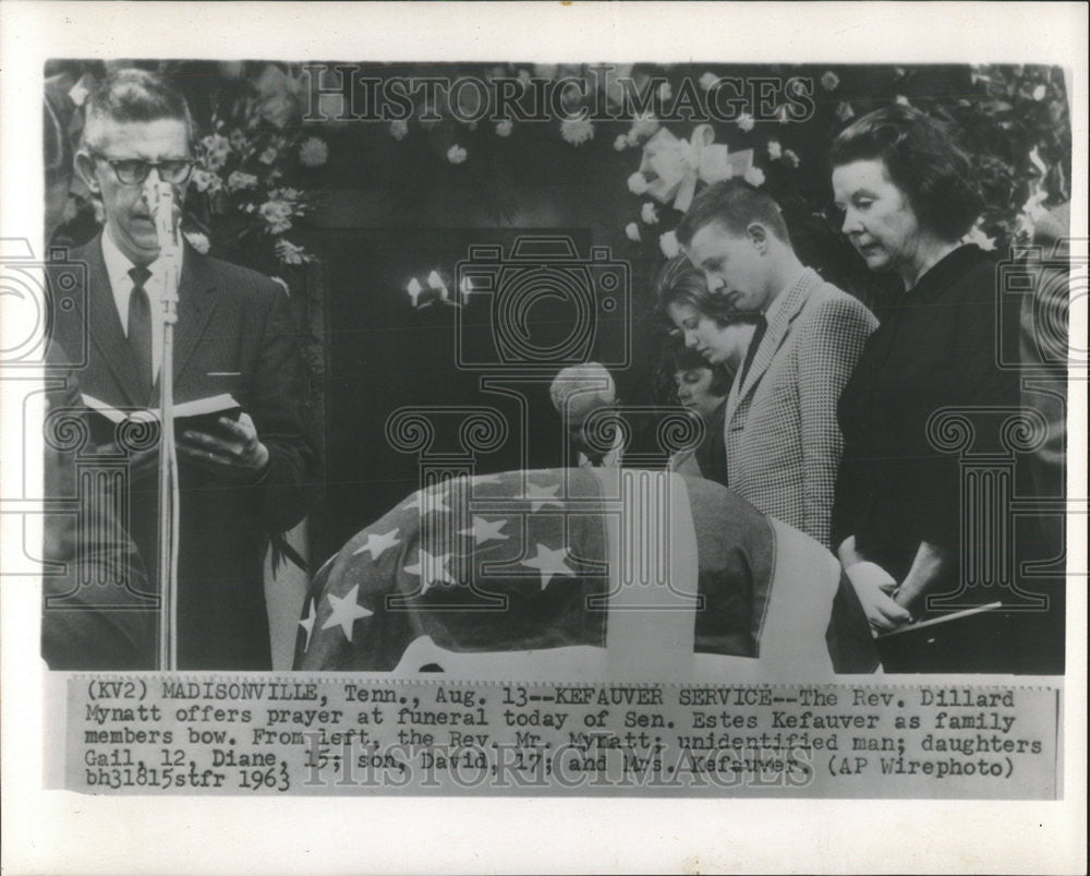 1963 Press Photo Senator Estes Kefauver Funeral Service - Historic Images