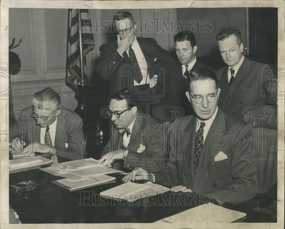 1950 Press Photo Alfred Klein Federal Rudolph Holley Estes Kefauver George Otto - Historic Images