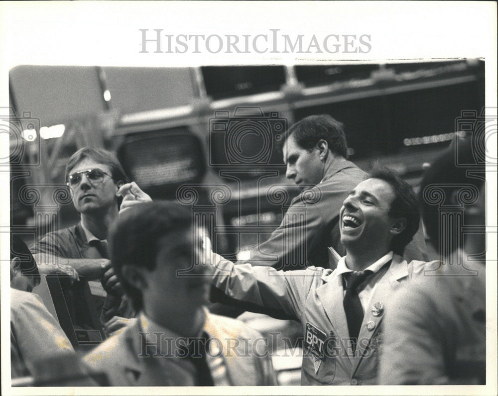 1986 Press Photo Pat Finley Chicago Board Options Exchange Trader - Historic Images