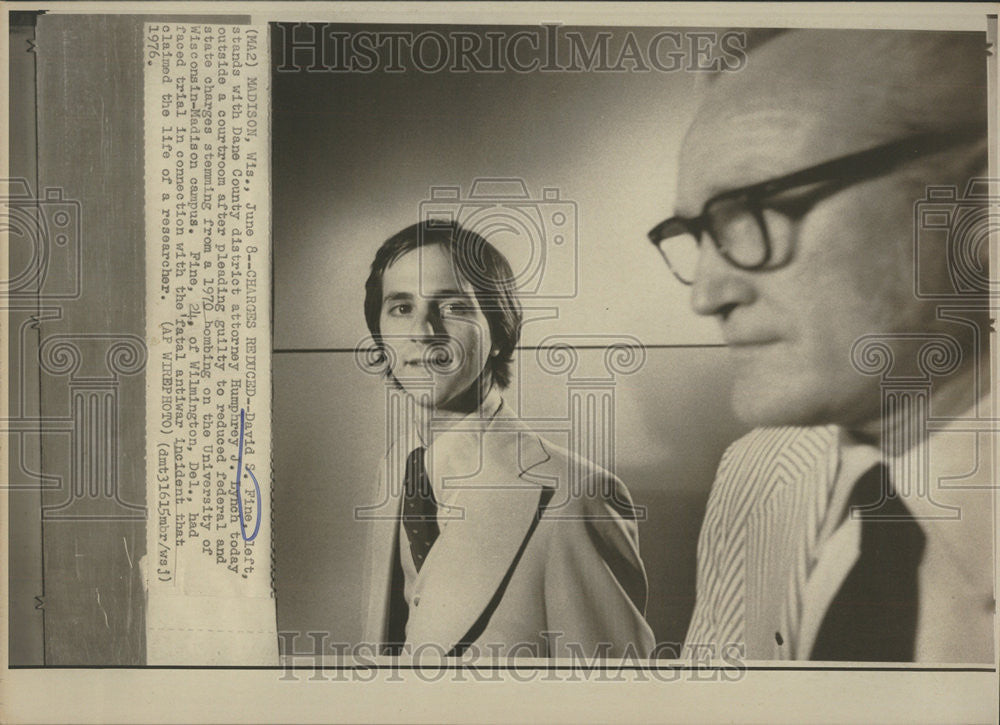 1976 Press Photo Humphrey Lynch David Fine Dane county district attorney trial - Historic Images