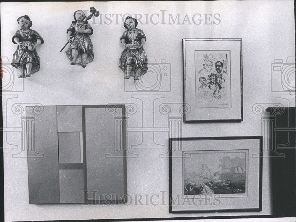 1969 Press Photo Unique Art Arrangement In Home of Joshua Kind - Historic Images