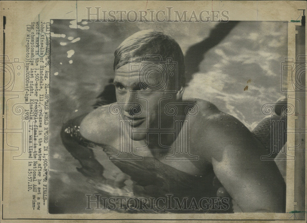 1970 Press Photo John Kinsella American Swimmer - Historic Images