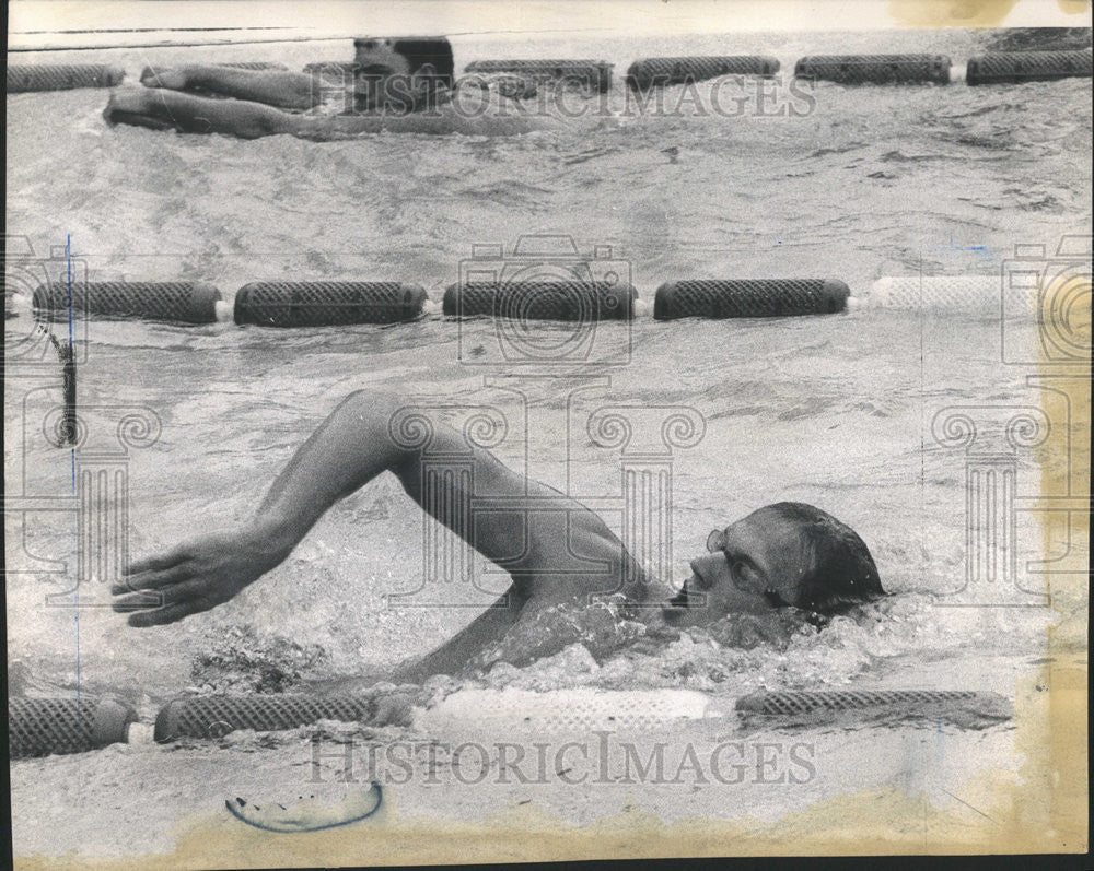 1972 Press Photo Portage Park Olympic swimming trials John Kinsella Indiana - Historic Images