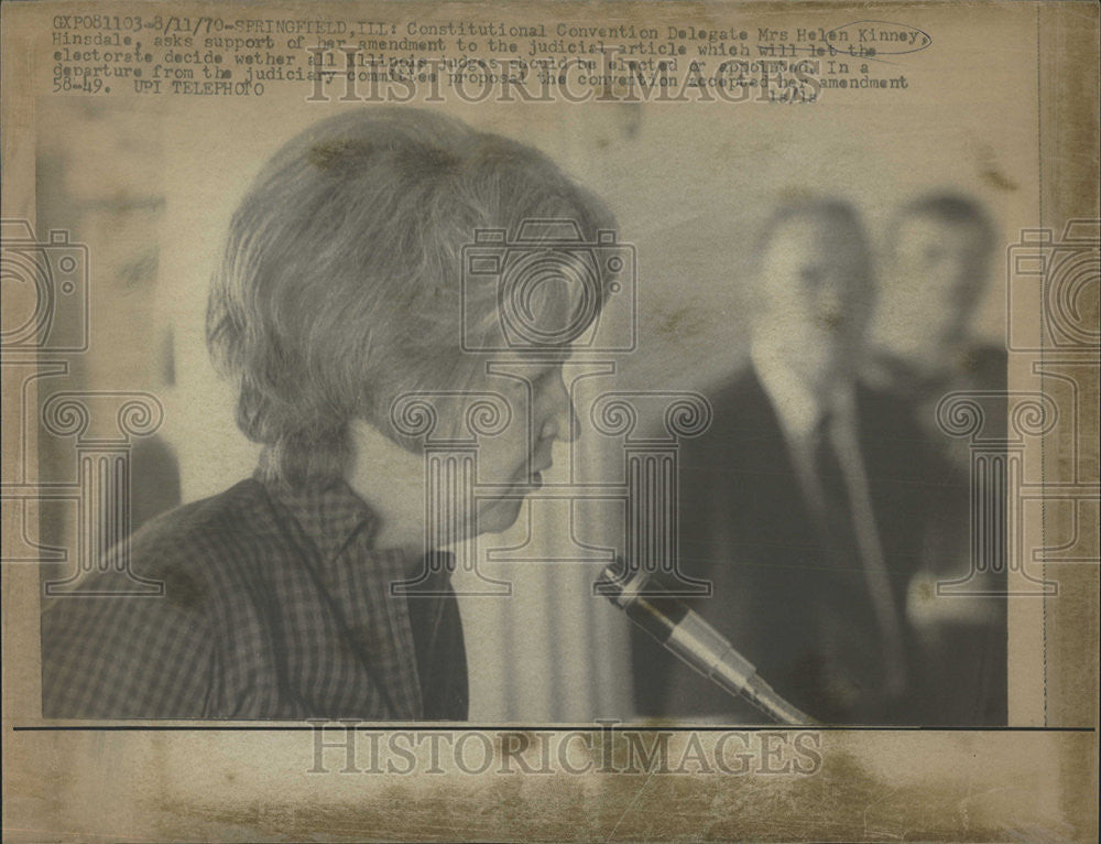 1970 Press Photo Constitutional Convention Delegate Mrs.Helen Kinney - Historic Images