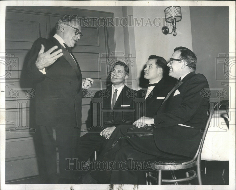 1958 Press Photo Willy Ley Joseph Bonnan Otto Roch Erwin Boll Germania Club - Historic Images