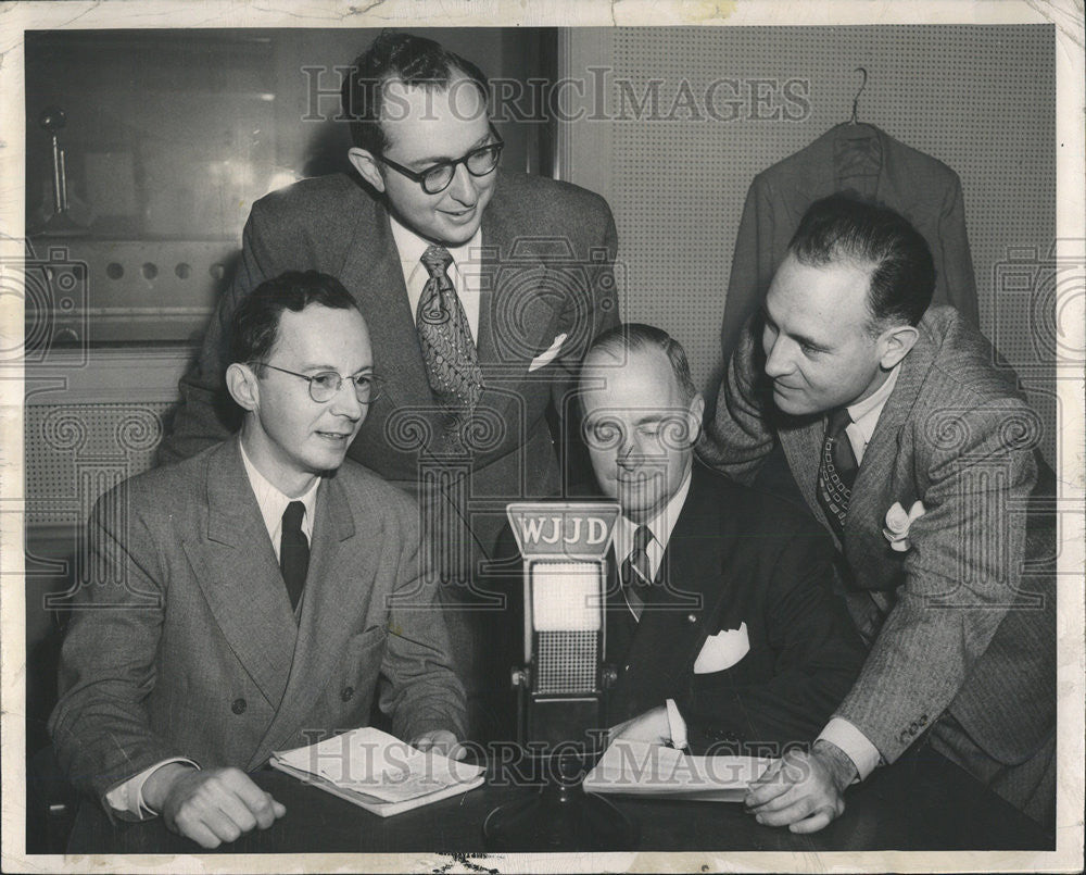 1949 Press Photo Wayne Leys Lee Schoolar Herald Hunt Ralph Habas - Historic Images