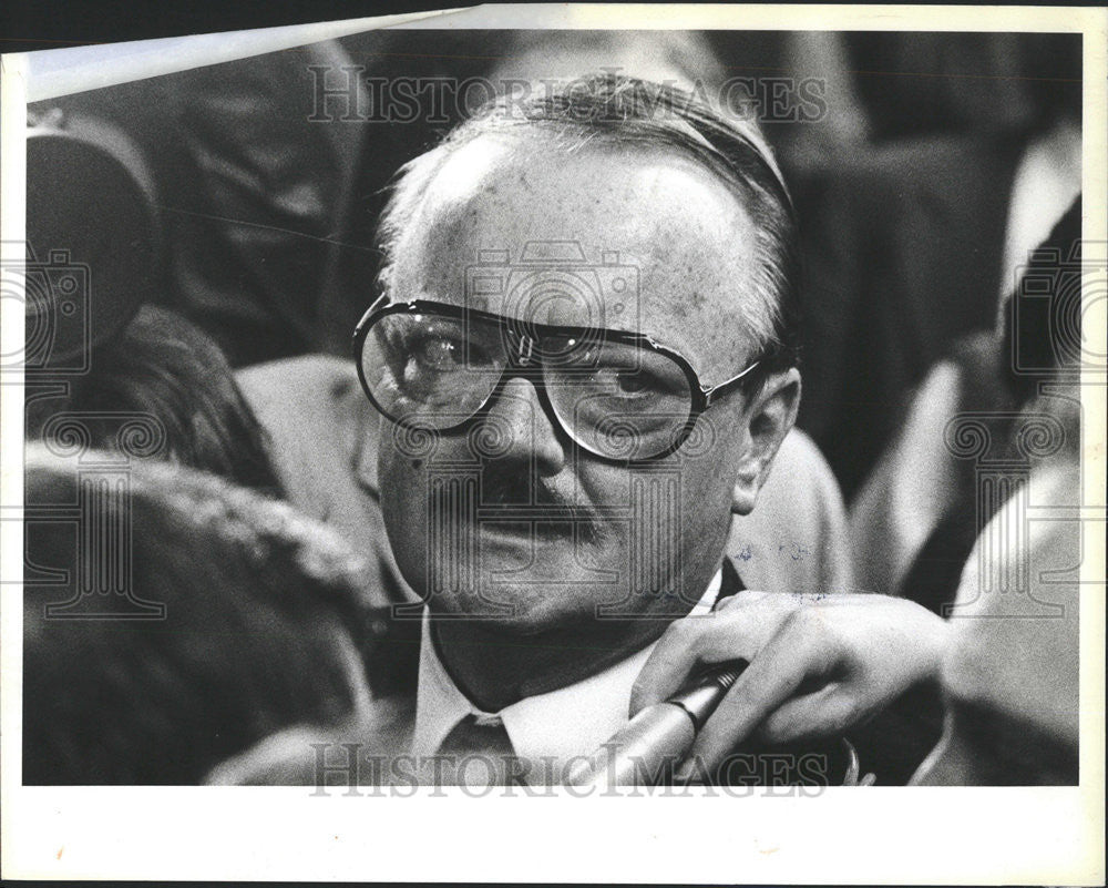 1985 Press Photo Cook County Circuit Court Judge John Devine guilty mail fraud - Historic Images