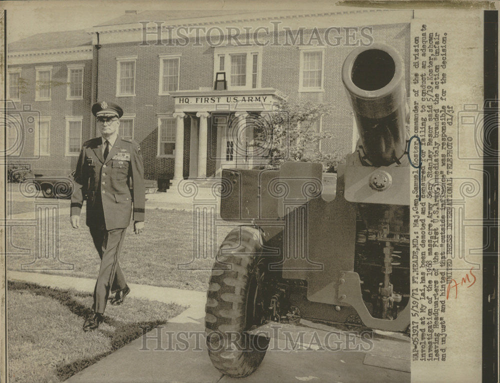 1971 Press Photo Maj. Gen. Samuel Koster - Historic Images