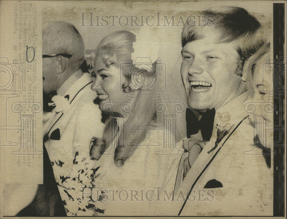 1971 Press Photo Judith Ann Ford with her new husband Edwin C Johnson - Historic Images