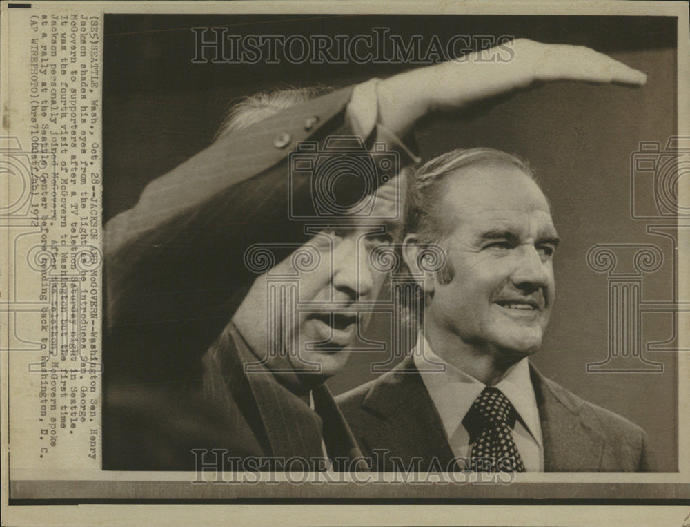 1972 Press Photo Senator Henry Jackson with Senator George McGovern - Historic Images