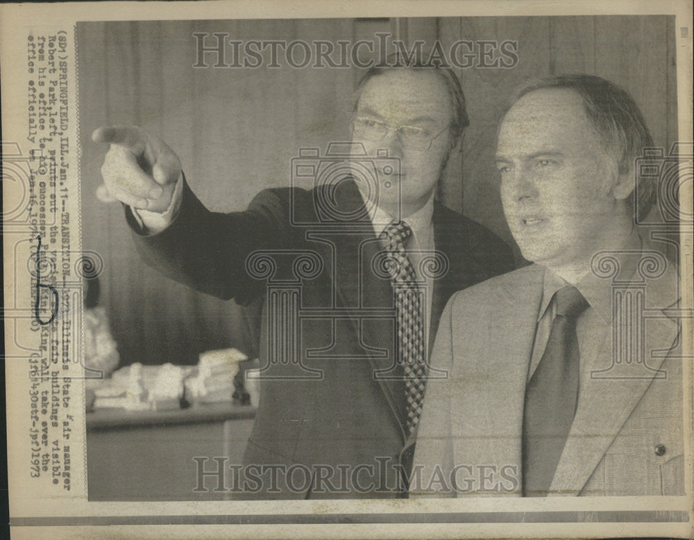 1973 Press Photo Illinois State Air Manager Robert Park Building King Office - Historic Images