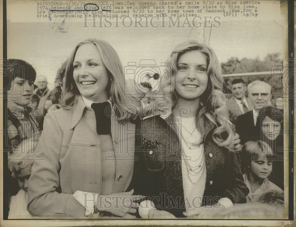 1973 Press Photo Miss America Rebecca Ann King Beauty Queen - Historic Images