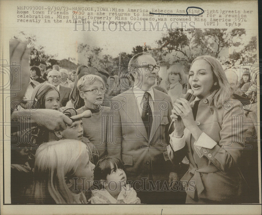 1973 Press Photo Miss America Rebecca Ann King Hancock - Historic Images