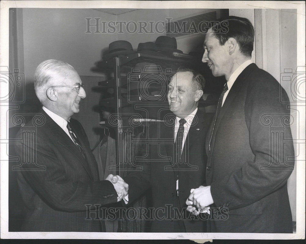 1959 Press Photo IL Sen. John W. Lewis &amp; Writer Wm Rentschler &amp; Edgar Barnhard - Historic Images