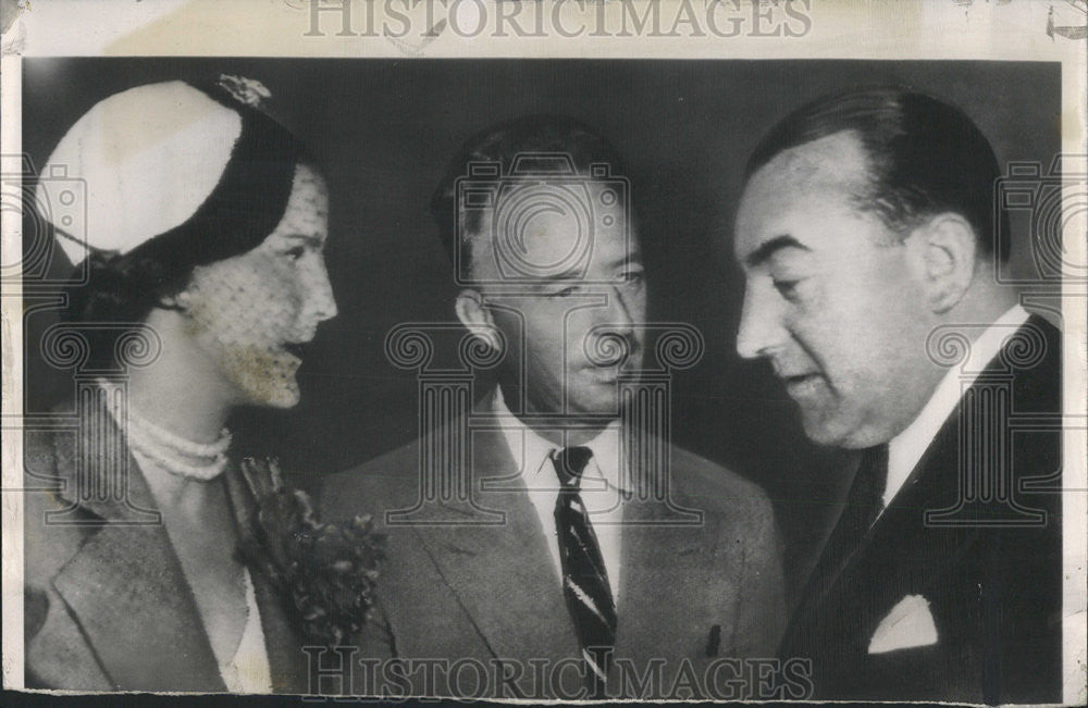 1950 Press Photo Belgium&#39;s Exiled King Leopold with Wife and Belgian Ambassador - Historic Images