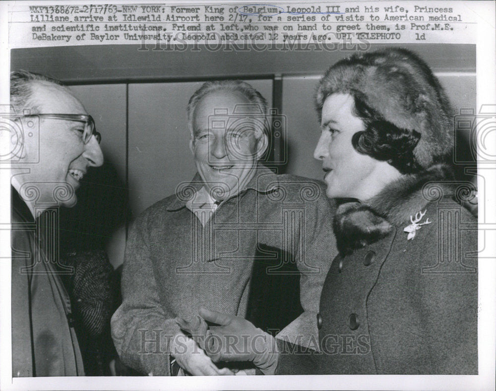 1963 Press Photo King Leopold III &amp; Princess Lilliane Belgium Royal Family - Historic Images