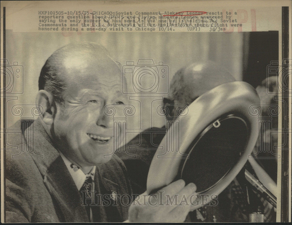 1975 Press Photo Soviet Cosmonaut Aleksey Leonov - Historic Images